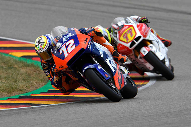 Sachsenring-GP: Bezzecchi und Aegerter (77) blieben ohne Punkte auf den Plätzen 19 und 20