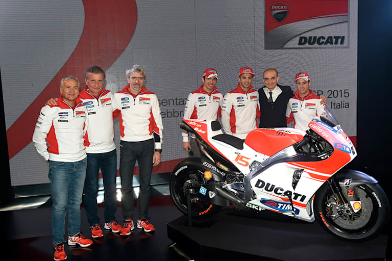 Davide Tardozzi, Paolo Ciabatti, Gigi Dall'Igna, Michele Pirro, Andrea Iannone, Claudio Domenicali und Andrea Dovizioso