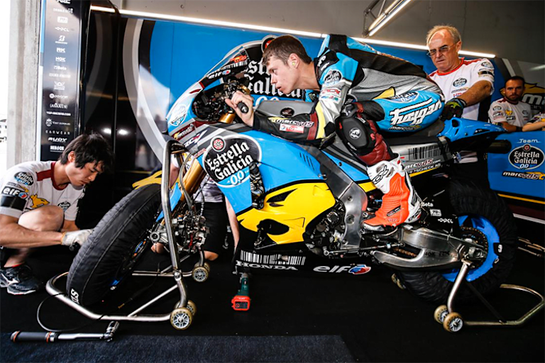 Gegen 13 Uhr übergab Scott Redding die Honda des Marc VDS-Teams an Rabat