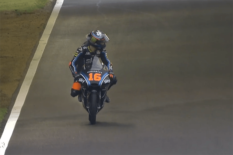 Andrea Mignos KTM verlor Öl