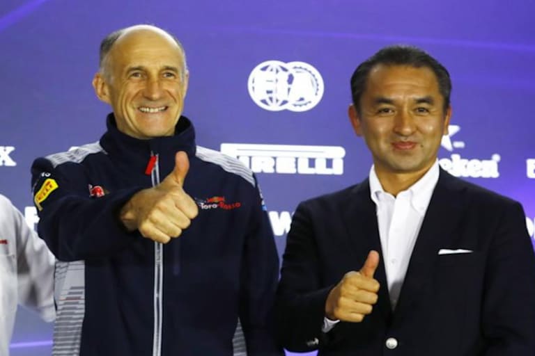 Toro-Rosso-Teamchef Franz Tost mit Honda-Markenchef Katsuhide Moriyama