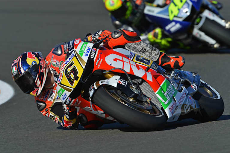 Stefan Bradl: Maximale Schräglage, wenig Platz zum Bremsen mit dem linen Fuss