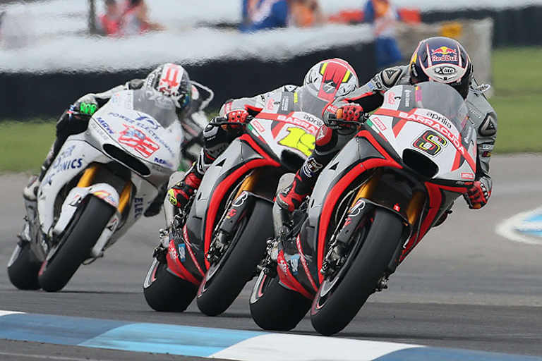 2015 war Hayden (69) mit einer Open-Honda unterwegs und kämpfte gegen die Aprilia-Piloten Bradl (6) und Bautista (19)