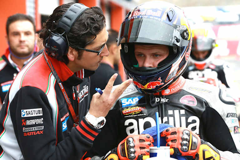 Japan-GP: Crew-Chef Diego Gubellini mit Stefan Bradl
