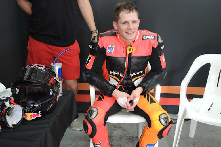 Stefan Bradl in der Forward-Box