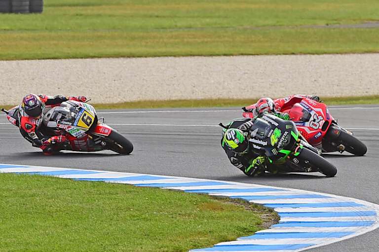 Im Rennen: Pol Espargaró (44) vor Andrea Dovizioso (04) und Stefan Bradl (6)