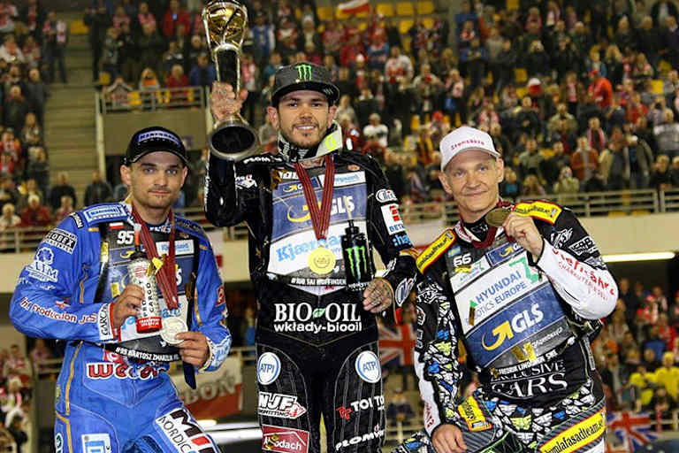 Die Top-3 von 2018: Bartosz Zmarzlik, Tai Woffinden und Fredrik Lindgren (v.l.)
