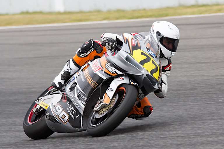 Cardus in Barcelona auf dem Transfiormers-Bike des Teams Promoto Sport
