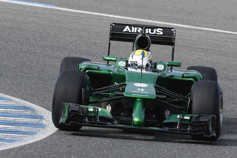 Marcus Ericsson auf seiner ersten Runde im neuen Caterham