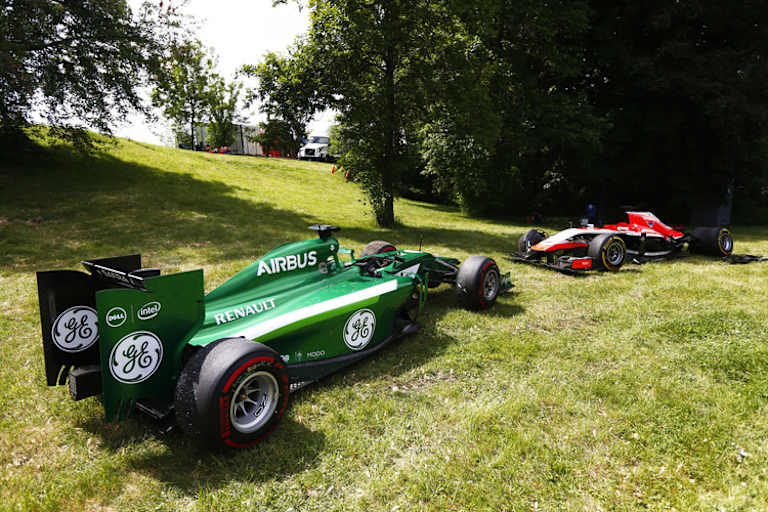 Gestrandet: Der Caterham CT05-Renault von Kobayashi am Sonntag in Kanada