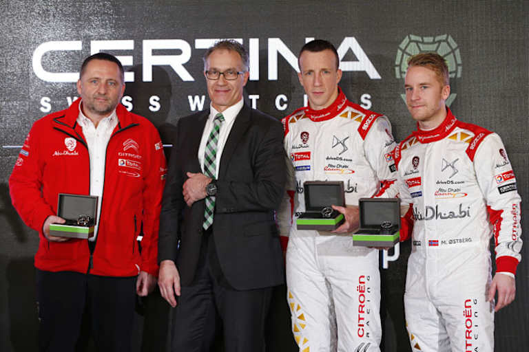 Yves Matton, Adrian Bosshard, Kris Meeke und Mads Østberg 