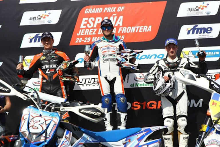GP-Podium: Ivan Lazzarini, Mauno Hermunen und Lukas Höllbacher (v.l.)