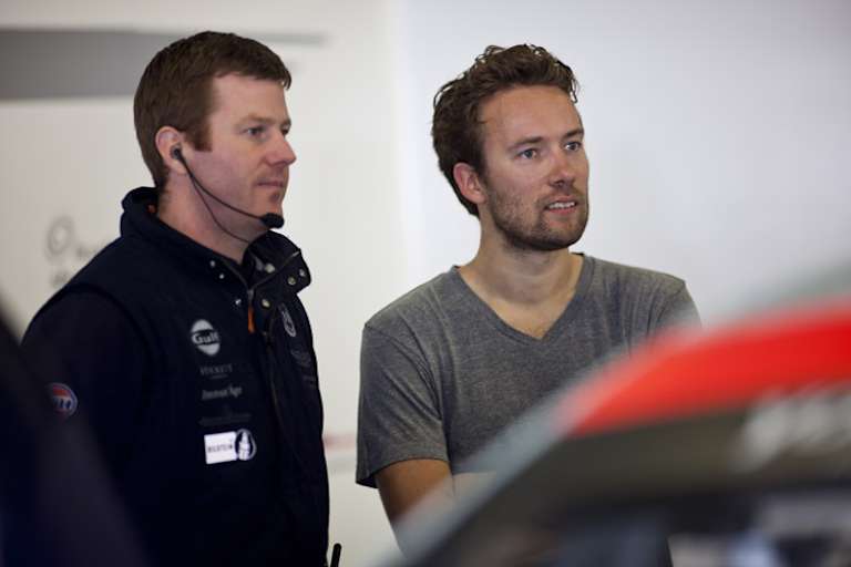 Neuzugang Heinemeier Hansson (re.) mit Chefingenieur Dan Sayers