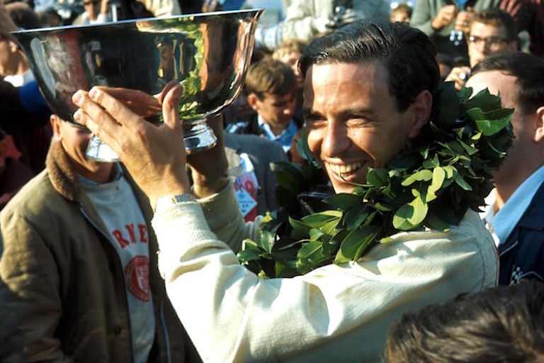 Clark nach seinem Sieg in den USA 1966