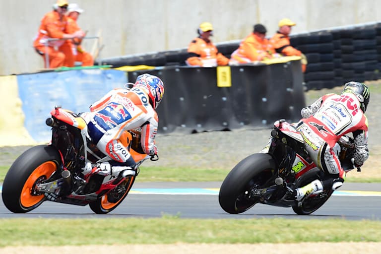 Le Mans-GP: Cal Crutchlow vor Dani Pedrosa (beide Honda)