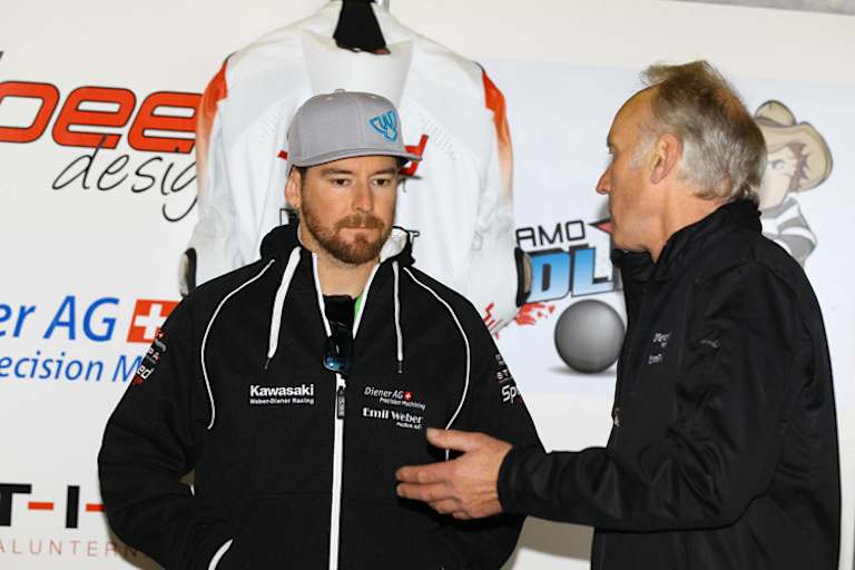 Der Australier (li.) mit Techniker Kurt Stückle