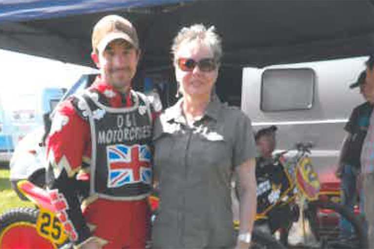 David Howe mit Managerin Evelyn Pröll