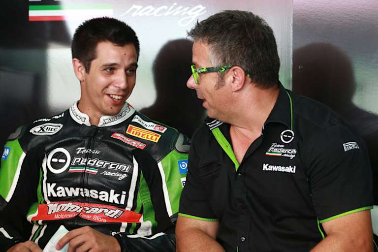 David Salom (li.) mit Teamchef Lucio Pedercini