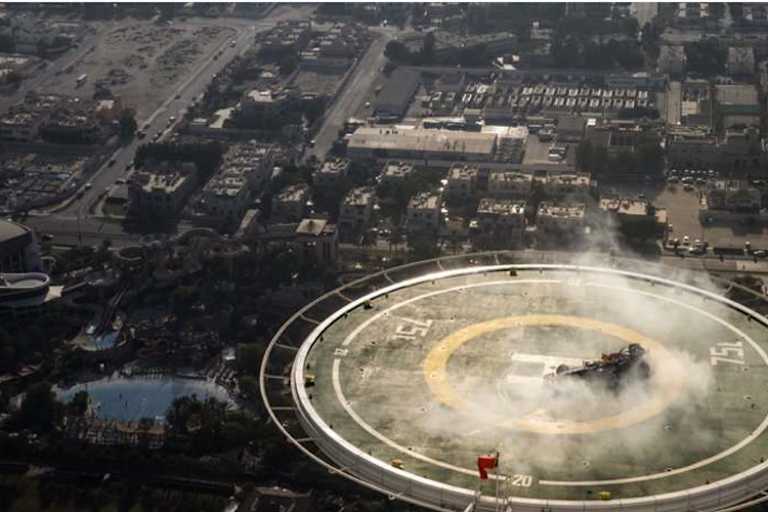 David Coulthard in 210 Metern Höhe