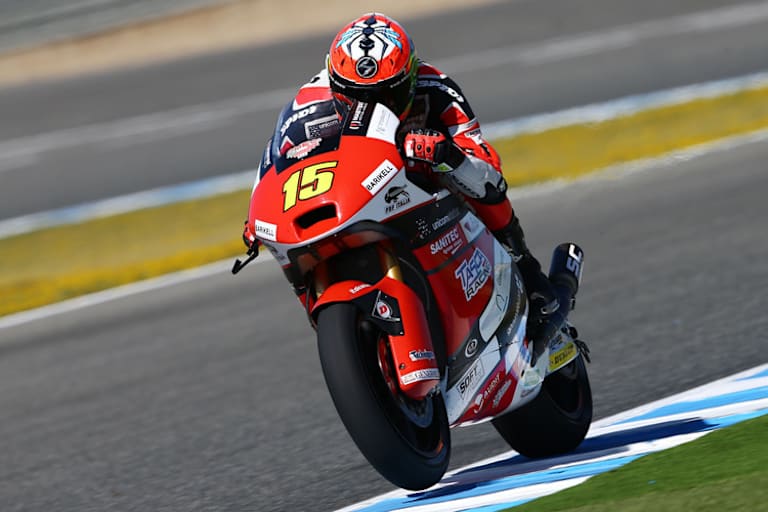 Alex De Angelis auf der Moto2-Suter des Teams Tascaracing