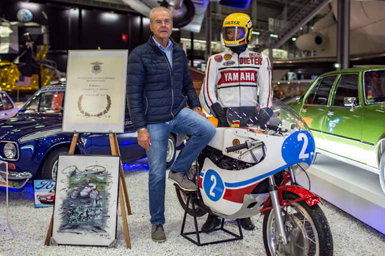 Dieter Brauns Yamaha wird im Technik Museum Speyer ausgestellt