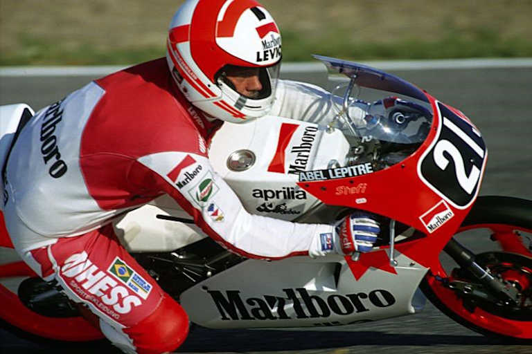 Stefan Dörflinger 1990 auf der Aprilia 125