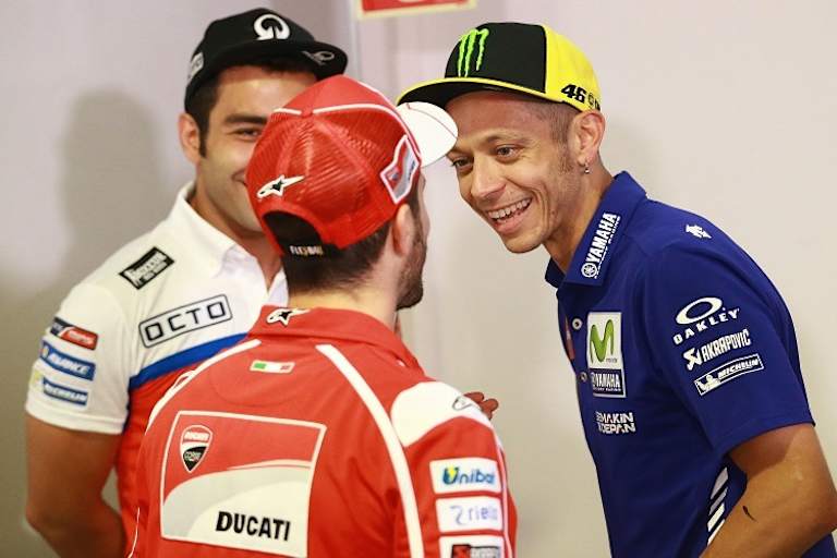 Danilo Petrucci, Andrea Dovizioso und Valentino Rossi