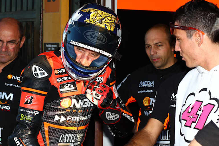 Colin Edwards mit seinem neuen Teamkollegen Aleix Espargaró