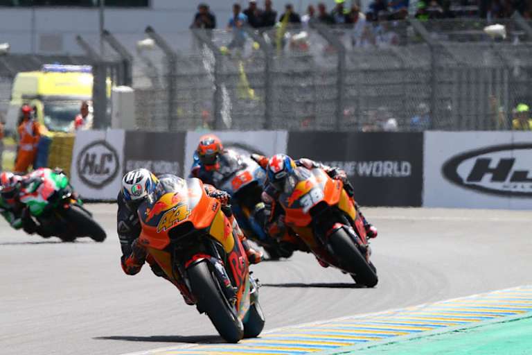 Im Rennen von Le Mans: Pol Espargaró (44) vor Smith, Rabat und Lowes