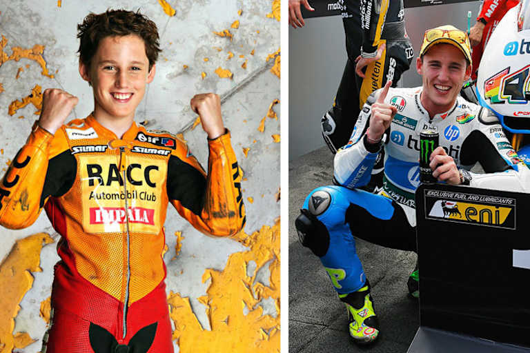 Pol Espargaró 2004 in Barcelona, rechts in Phillip Island 2013