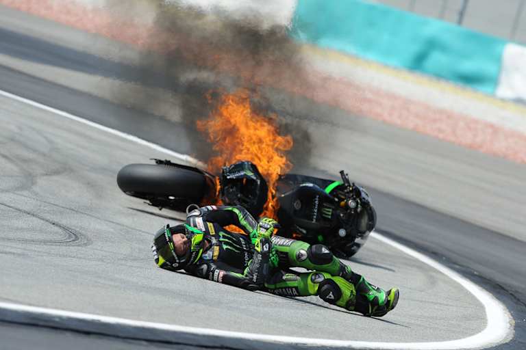 Die M1-Yamaha fing in Malaysia sogar Feuer