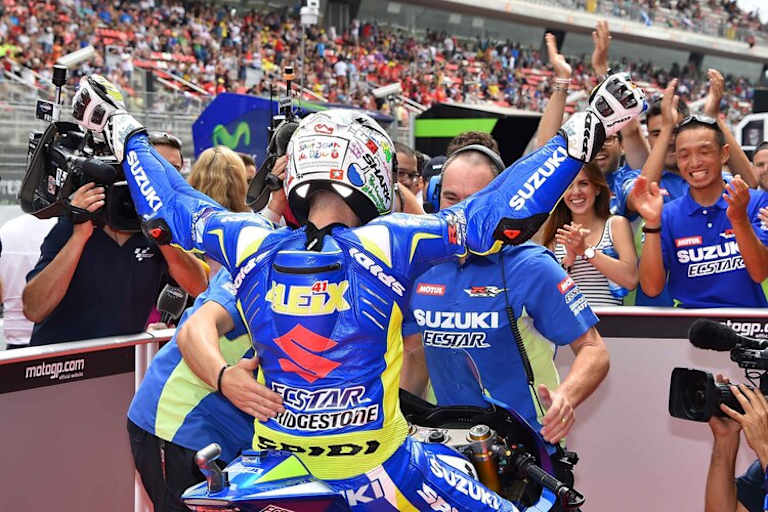 Jubel im Parc Fermé: Aleix Espargaró schnappte sich den besten Startplatz