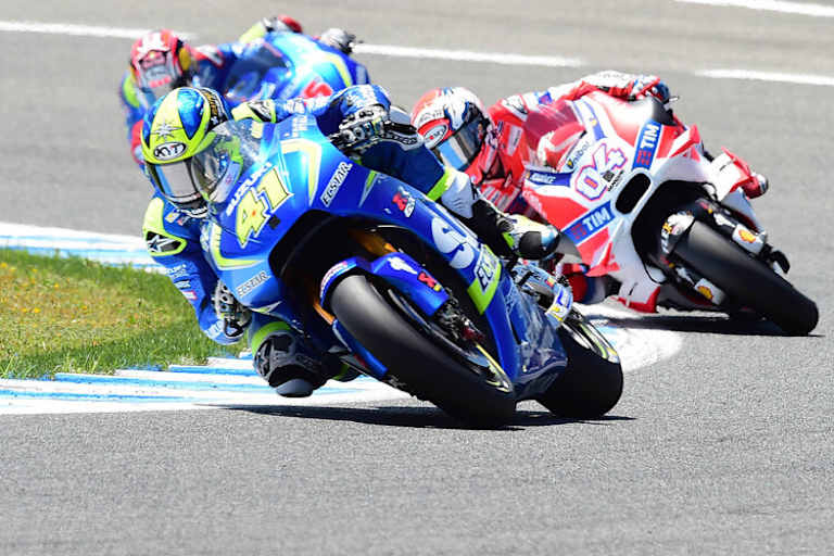 Im Rennen in Jerez: Aleix Espargaró vor Dovizioso und Vinales