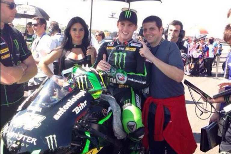 Espargaró mit seinem Kindheitsidol Alex Barros