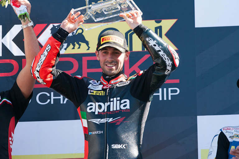 2013 fuhr Eugene Laverty mit der Aprilia 19 Mal aufs Podest