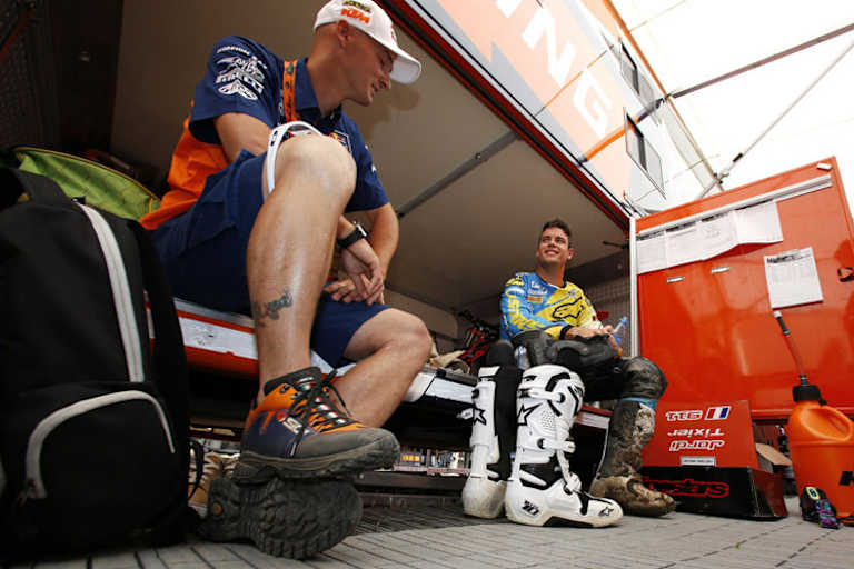 Stefan Everts (li.): Ratschläge für KTM-Talent Jordi Tixier