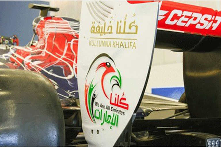 Der rotgrüne Falke auf der Heckflügel-Endplatte der Toro-Rosso-Renner