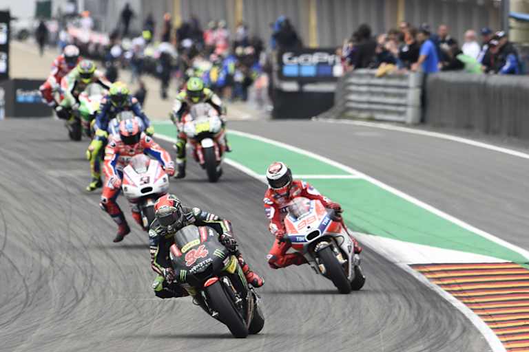 Auf dem Sachsenring: Folger vor Lorenzo, Dovizioso, Rossi und Crutchlow