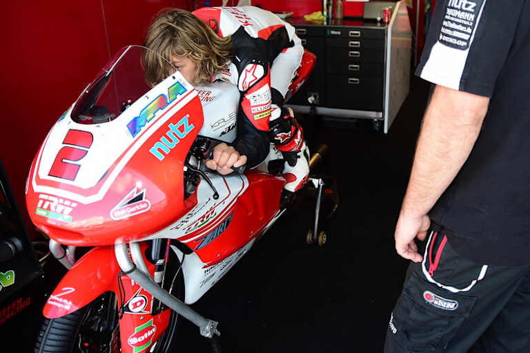 Sitzprobe: Gardner auf der Kalex-KTM von Luca Grünwald