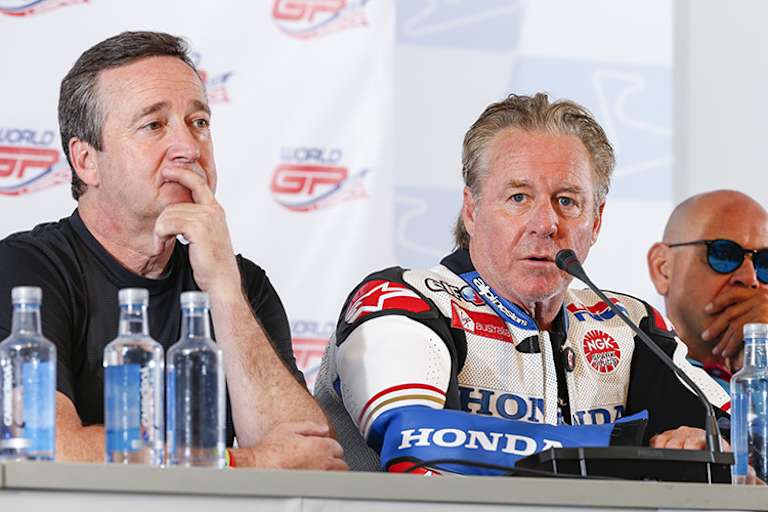 «Fast Freddie» Spencer mit Organisator Wayne Gardner