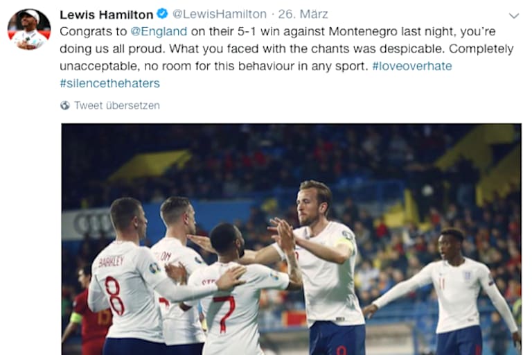 Der Tweet von Lewis Hamilton