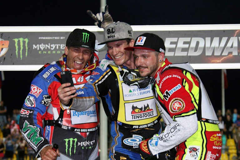 Die Top-3 von Prag: Greg Hancock, Jason Doyle und Vaclav Milik (v.l.)