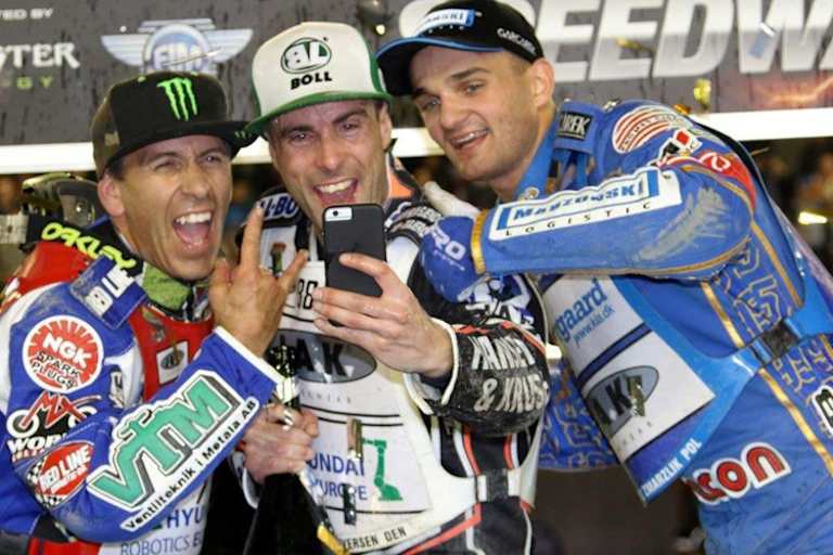 Podium in Thorn: Greg Hancock, Niels-Kristian Iversen und Bartosz Zmarzlik