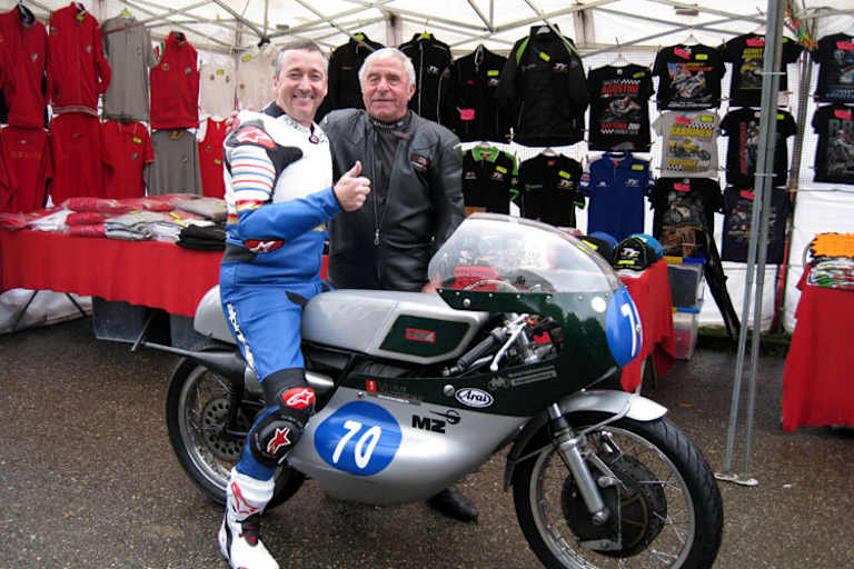 Heinz Rosner mit dem dreifachen Weltmeister Freddie Spencer