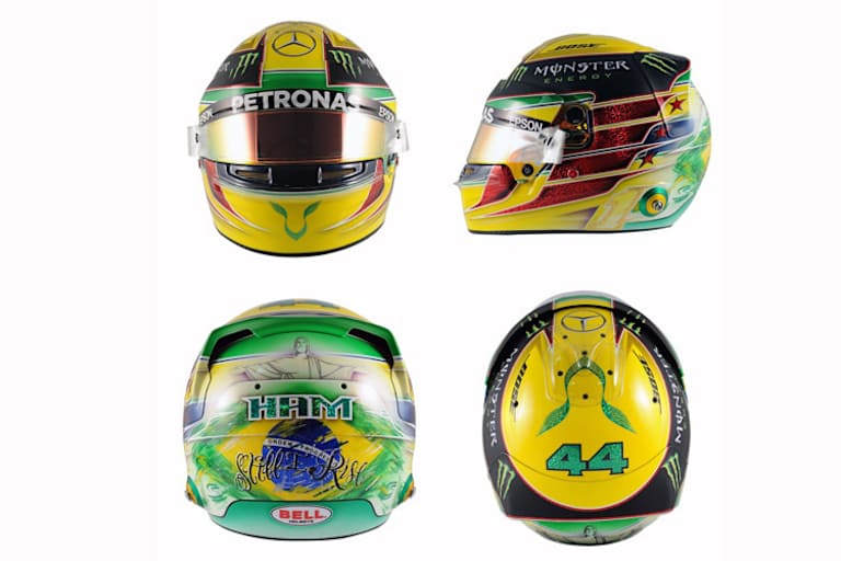 Lewis Hamiltons Speziellackierung für Brasilien