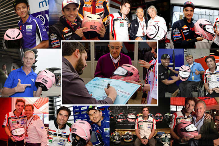 Oscar Haro sammelte überall Unterschriften für seinen Helm