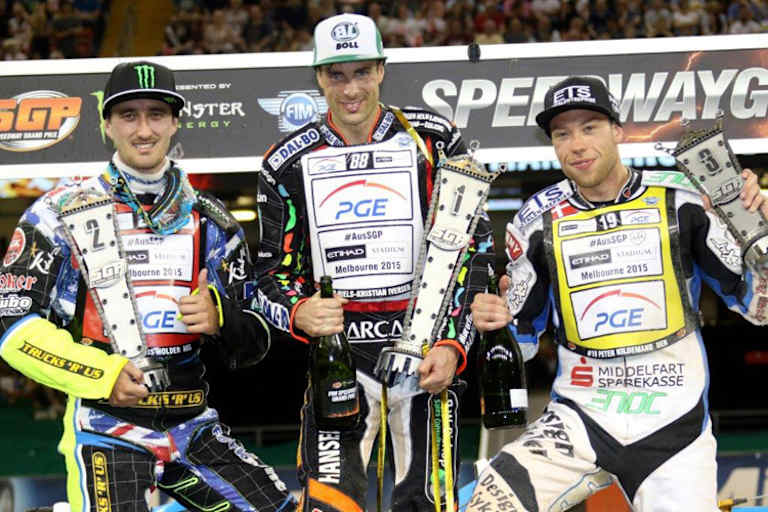Die Top-3 von Cardiff: Holder, Iversen und Kildemand (v.l.)