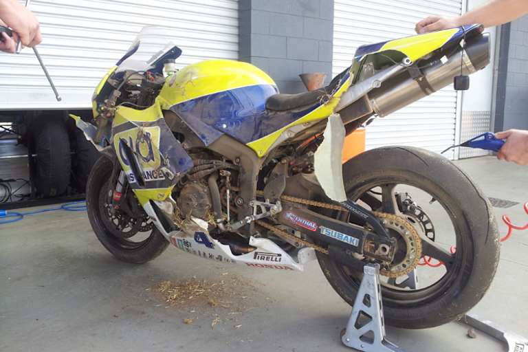 Jack Kennedys Honda nach dem Crash