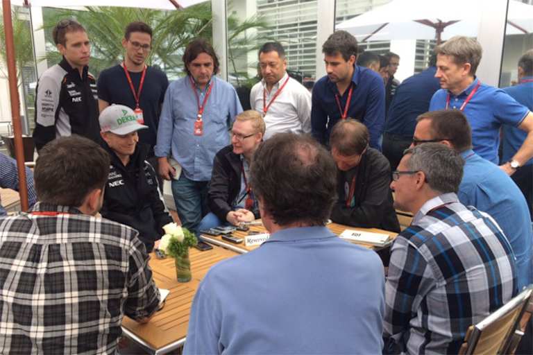 Hülkenberg in seiner Medienrunde