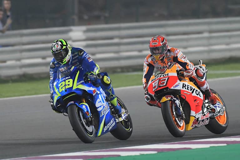 Starker Fight: Iannone (29) gegen Weltmeister Márquez